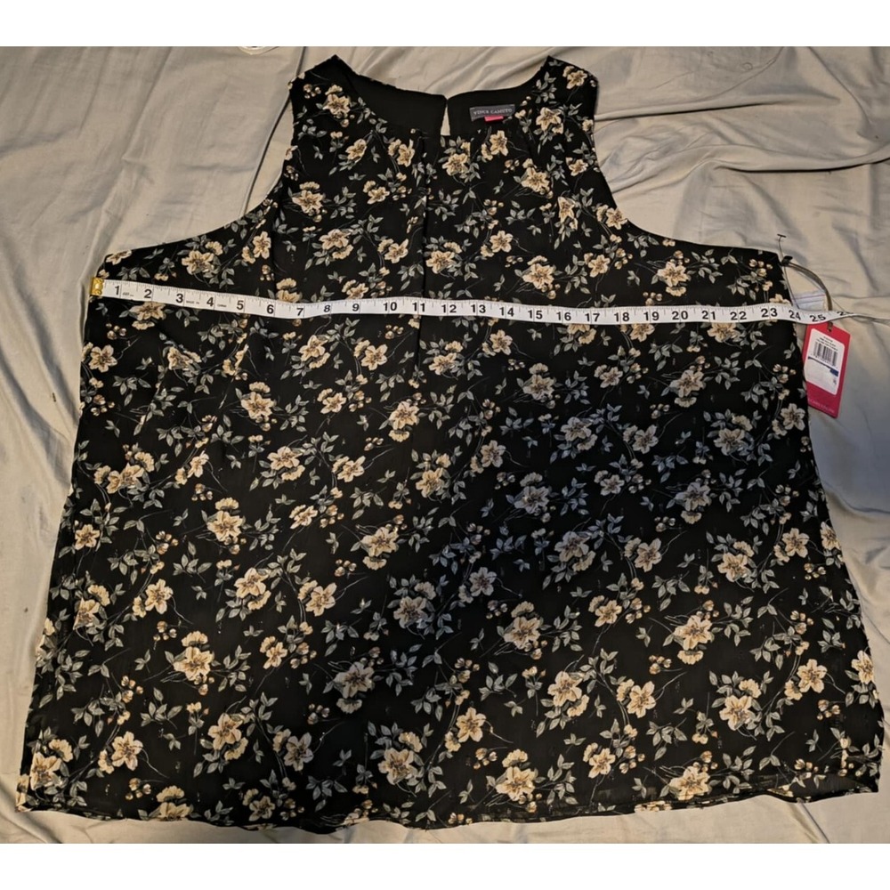 Vince Camuto High Neck Sleeveless Top Women's XL Rich Black NWT - Picture 3 of 14